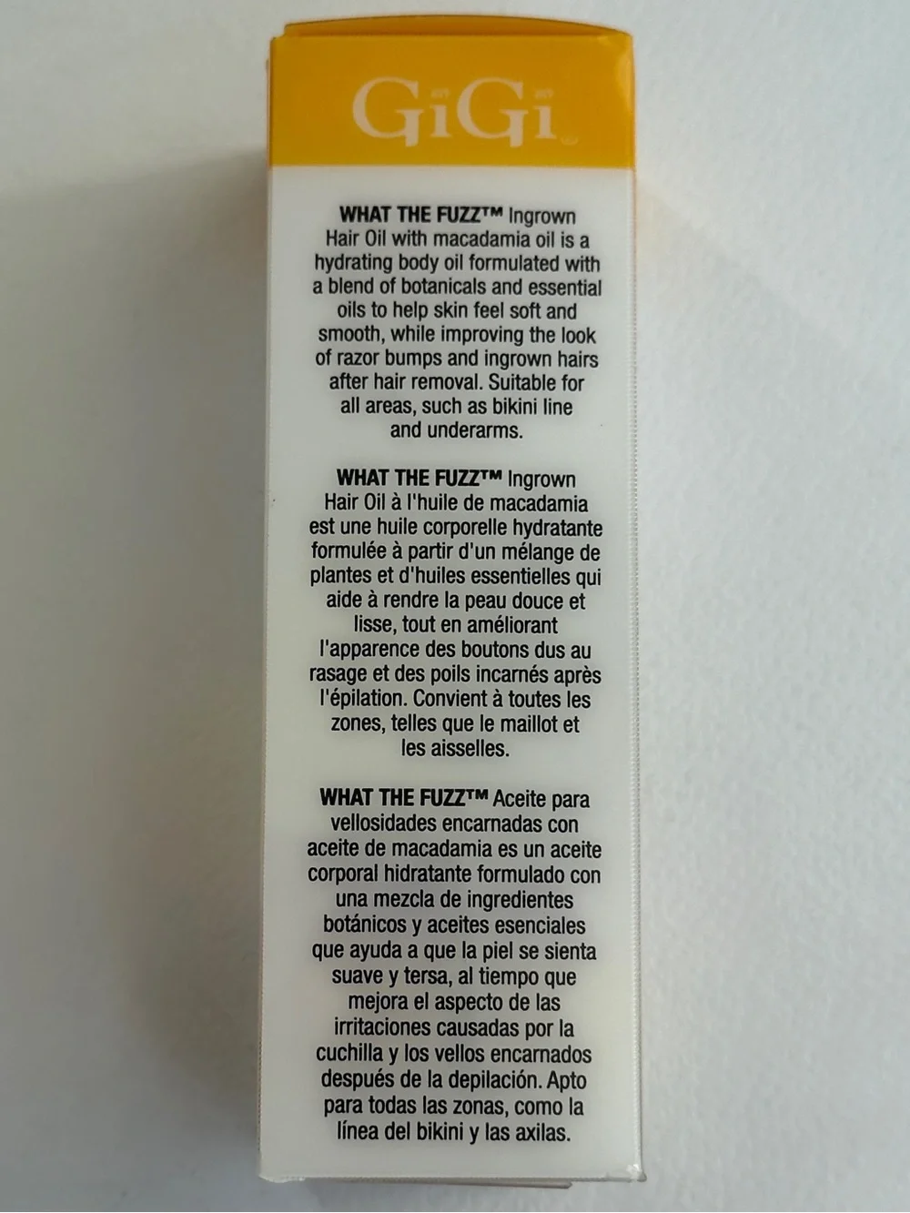 GiGi. “What The Fuzz” Ingrown Hair Oil with macadamia oil. 60 mL.2 fl oz. New!